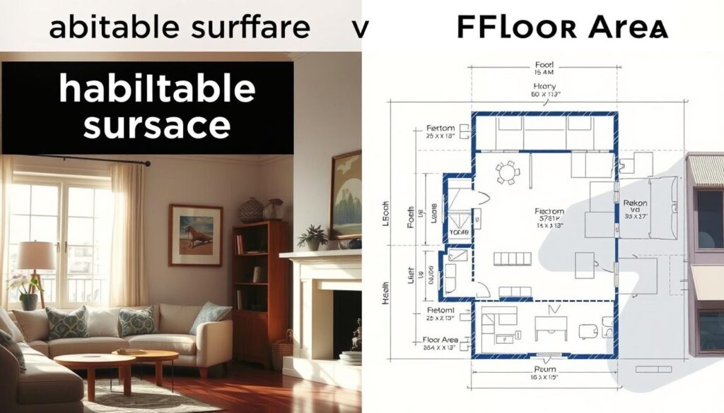 surface habitable versus surface au sol