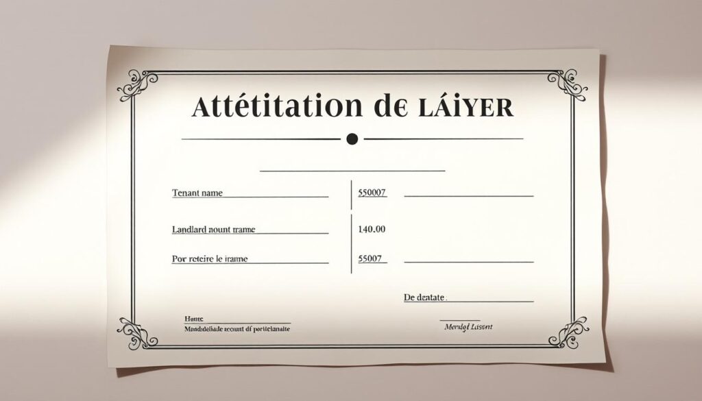 attestation de loyer