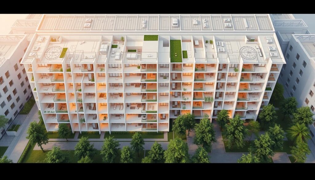 logement HLM sur plan