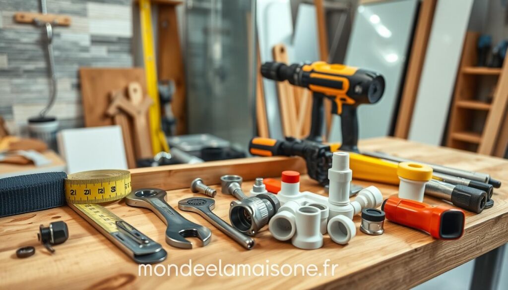 outils installation douche