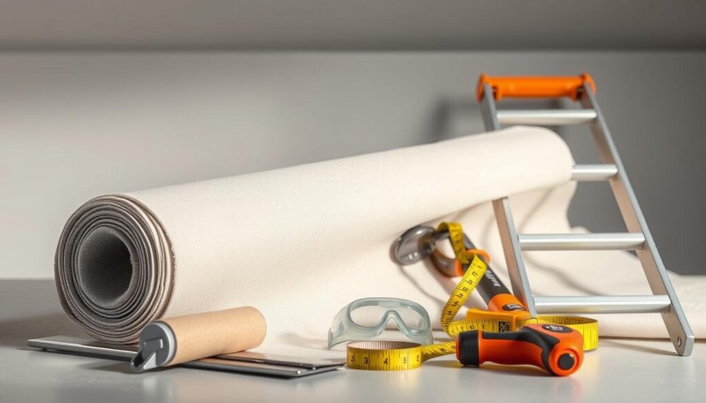 matériaux nécessaires pose toile plafond